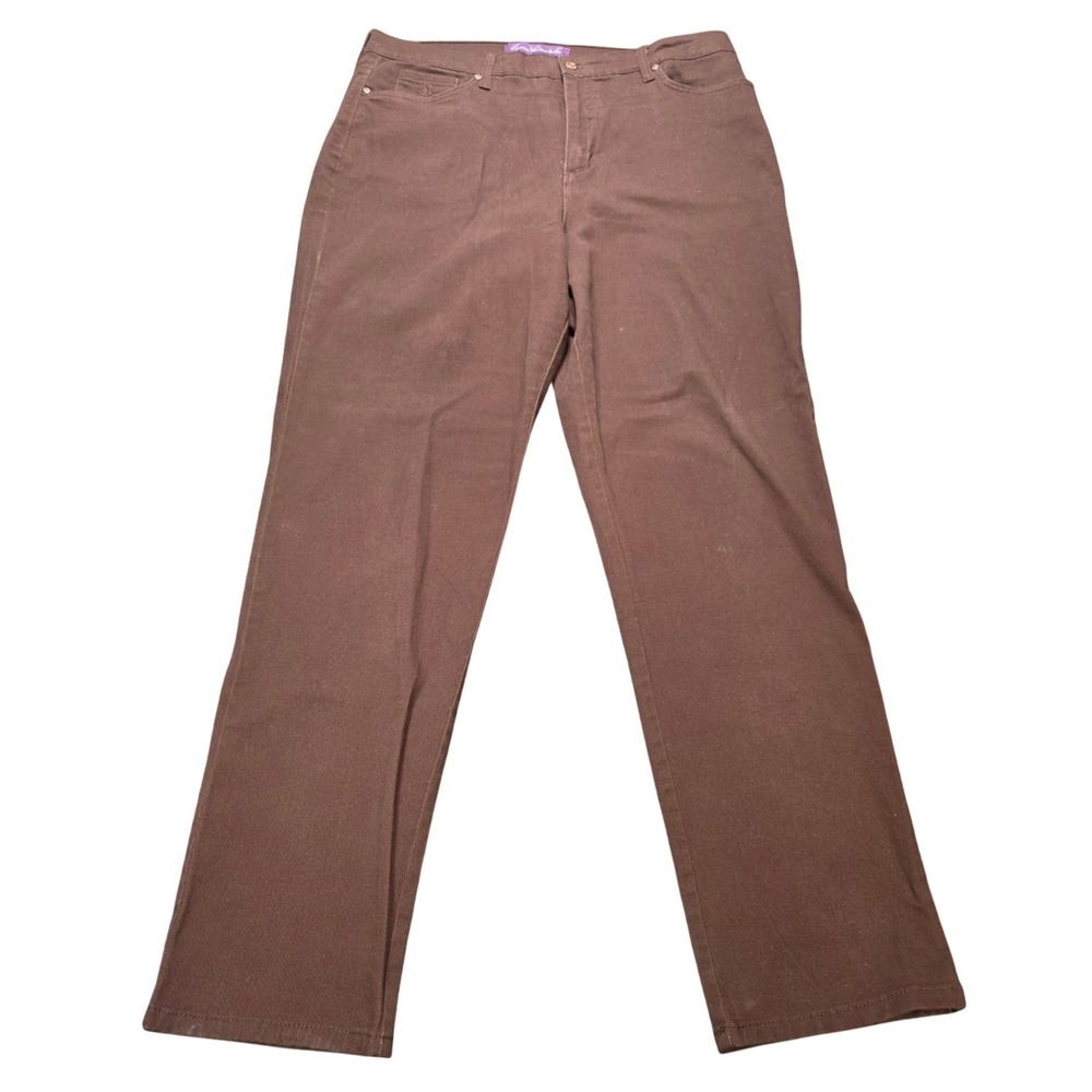 Gloria Vanderbilt Amanda Tapered Jeans Women's Size 16 Brown High Rise Stretch